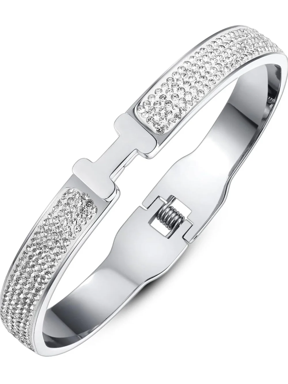 Pavé H-Closure Bracelet - Silver